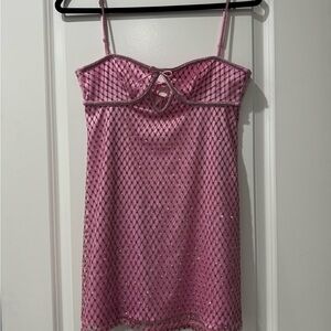For Love and Lemons pink glitter slip dress XS extra small